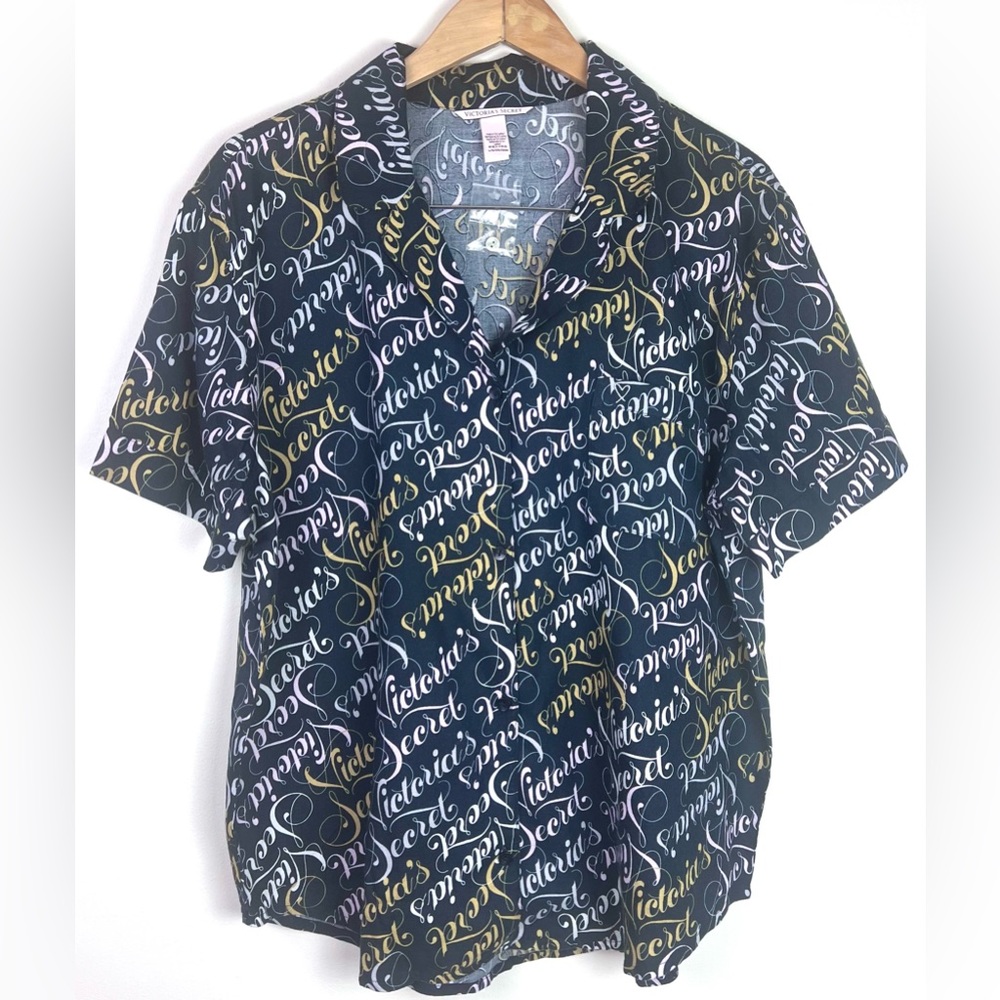 Victoria’s Secret Modal Script Button Down Pajama Top